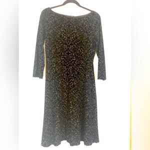 Talbot black velvet patterned dress